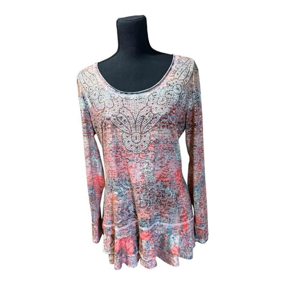 V Cristina long-sleeved top featuring a ruffled hem and embellished details - Picture 2 of 6